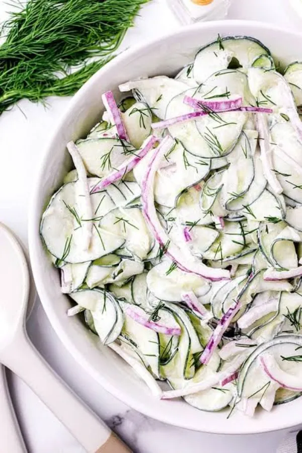 Fresh Creamy Cucumber Salad You’ll Make All Summer
