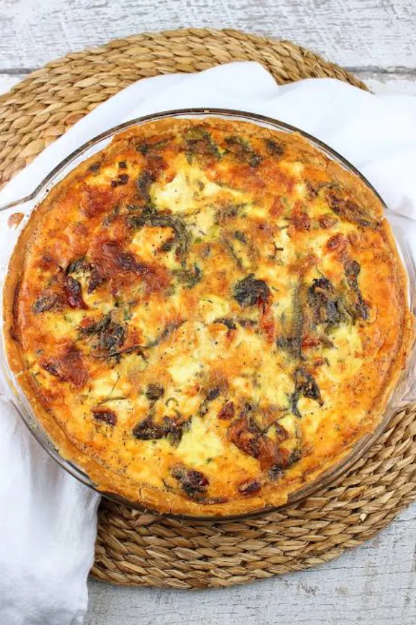 Sun Dried Tomato and Basil Quiche With a Perfectly Set Center