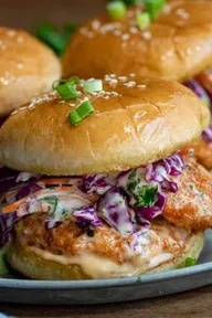 Spicy Bang Bang Chicken Mini Sandwiches with Creamy Sauce