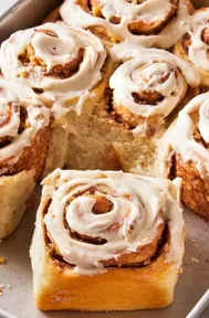 Homemade Banana Bread Cinnamon Rolls With Cream Cheese Frosting