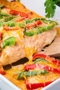 Easy Chicken Fajita Casserole With Peppers And Cheese