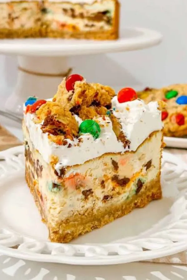 Monster Cookie Peanut Butter Cheesecake Pie With a Chewy Cookie Crust