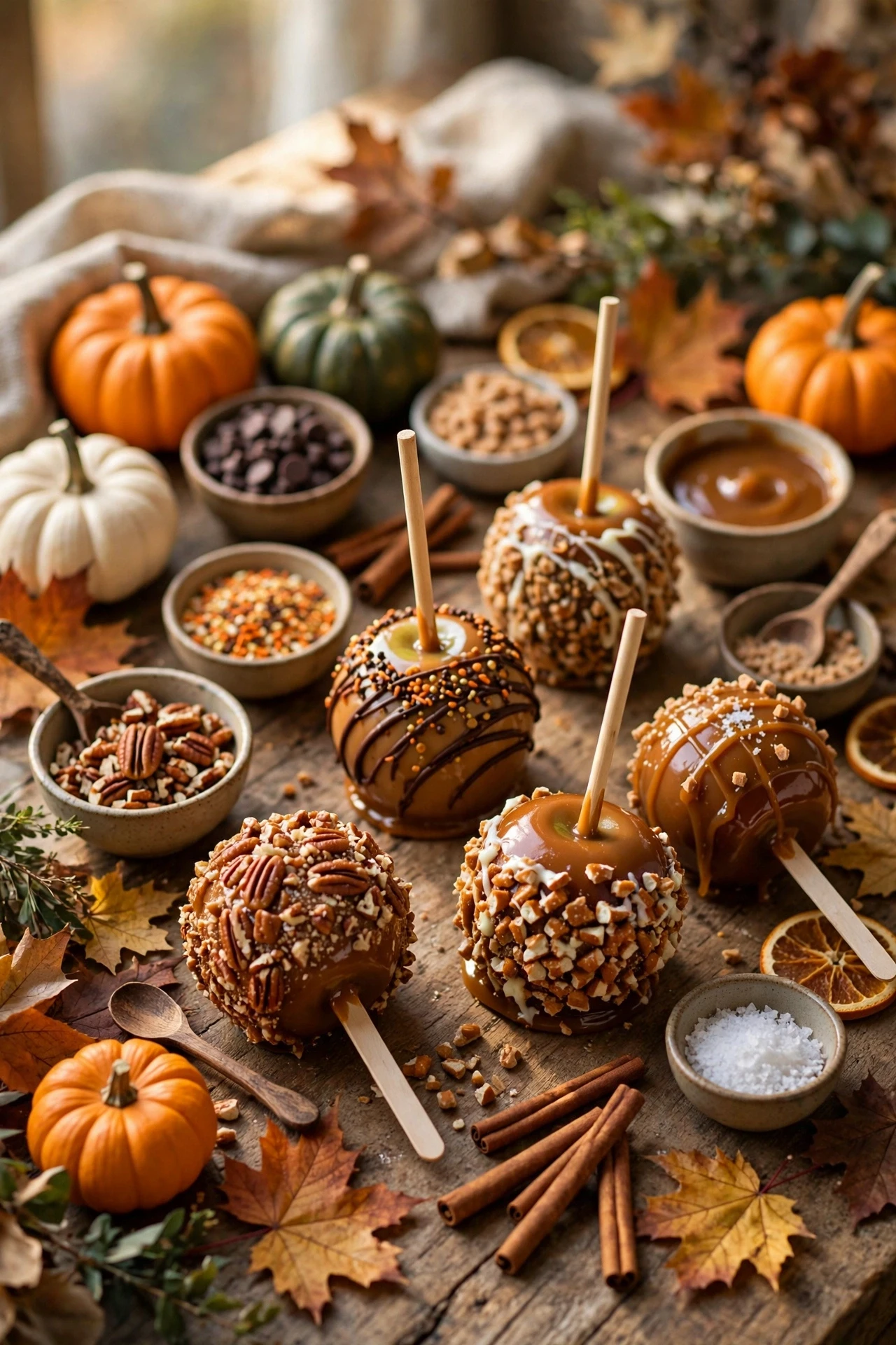 Fall harvest apple bar with cinnamon pecans dried cranberries and maple