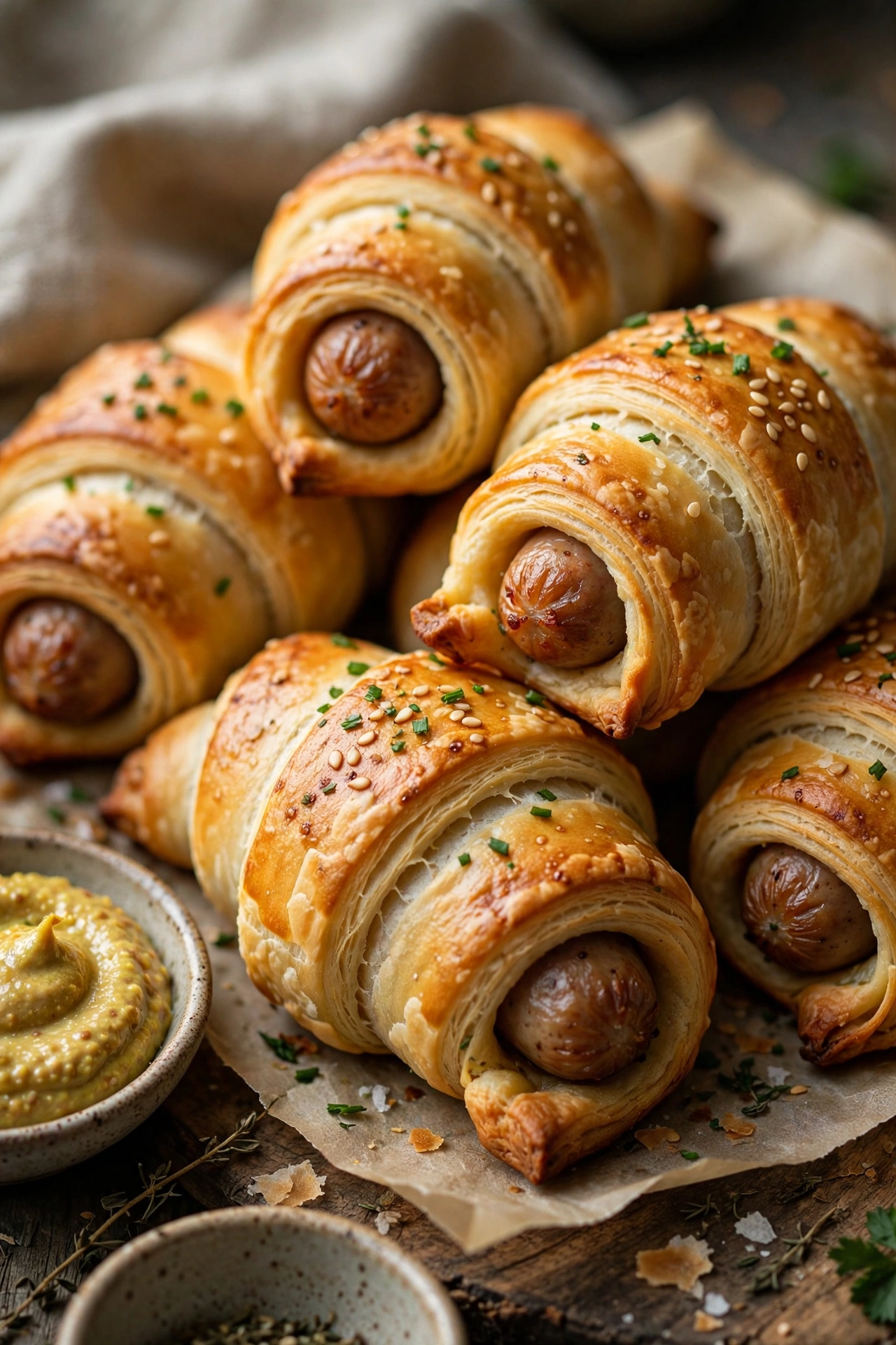Pigs in a blanket wrapped in crescent dough