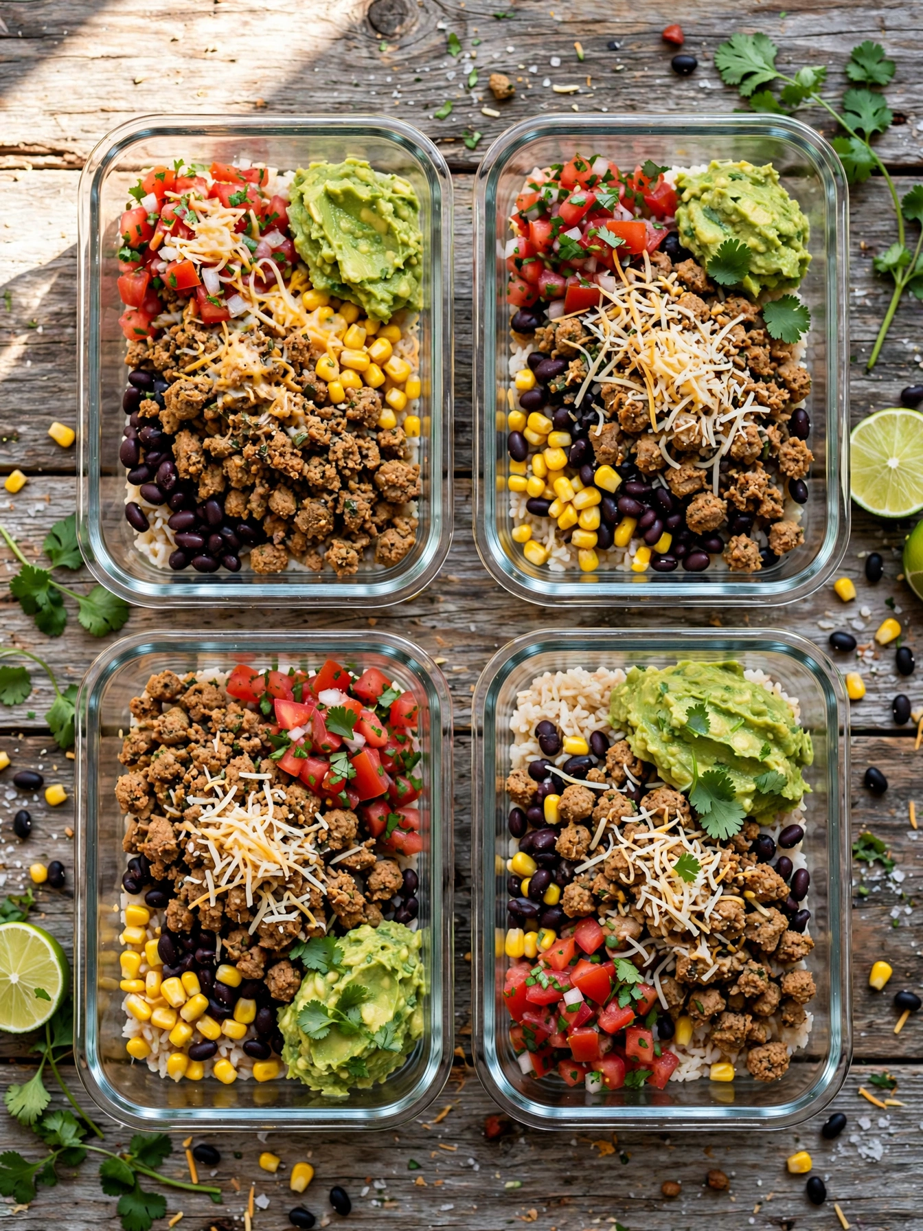 Close-up view of chicken pesto quinoa bowl with sliced chicken, cherry tomatoes, and mozzarella