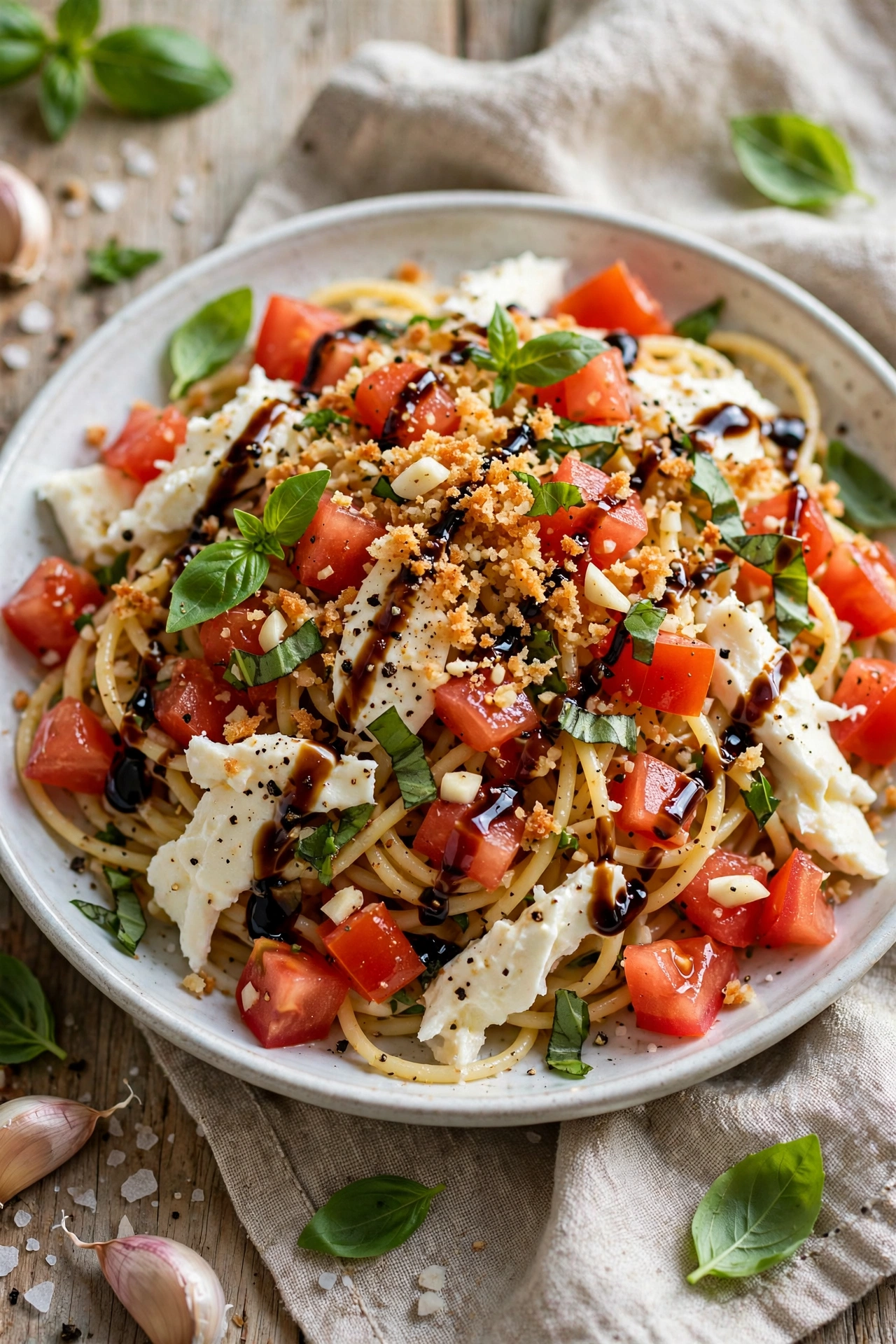 Southwest chicken pasta salad with penne, grilled chicken, black beans, corn, avocado, and cilantro lime dressing