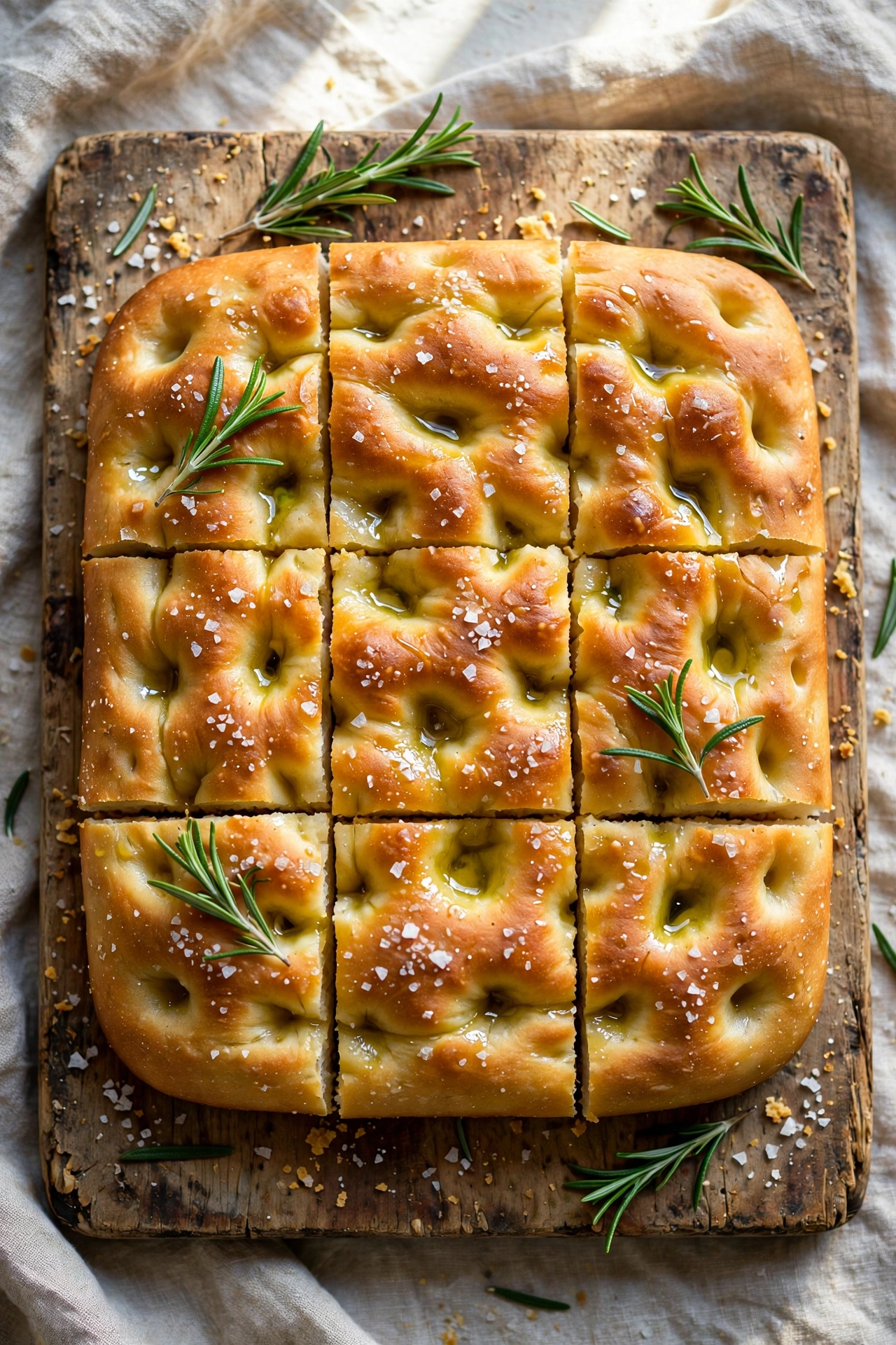 Sourdough discard focaccia with rosemary and cherry tomatoes